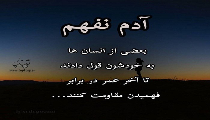 متن زیبا در مورد آدمهای نفهم